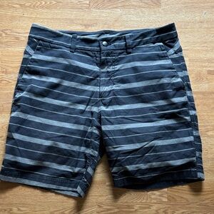 lululemon athletica Black and Gray Striped Men Shorts